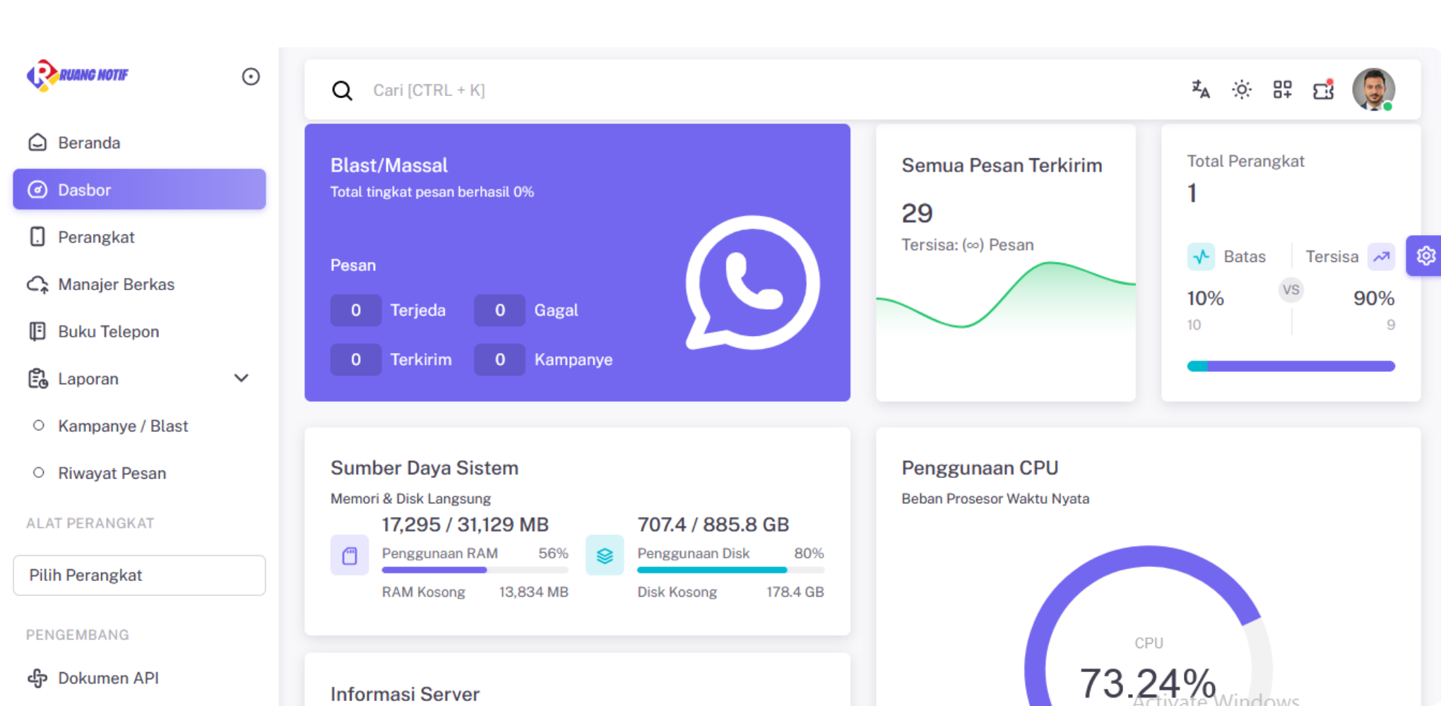 hero dashboard